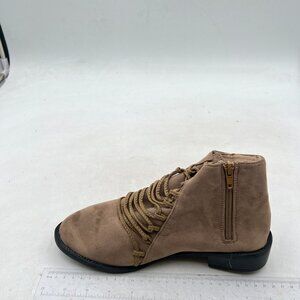 Brown Women's Lace Up Ankle Boots Casual Comfortable Lightweight Walking Shoes